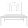 vidaXL Bedframe met hoofdbord metaal wit 90x190 cm