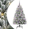vidaXL Kunstkerstboom met 150 LED Groen en Wit 150 cm PVC en Metaal