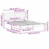 vidaXL Bedframe Bruin en taupe 140 x 200 cm Massief grenenhout