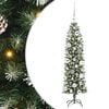 vidaXL Kunstmatige slanke kerstboom met 150 LED Groen en wit 120 cm