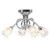 vidaXL Plafondlamp met glazen bloem lampenkappen voor 4 x G9 peertjes