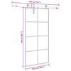 vidaXL Schuifdeur met beslagset 102,5x205 cm ESG glas zwart