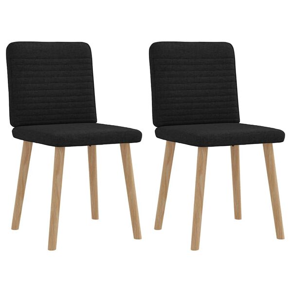 vidaXL Eetkamerstoelen 2 st stof zwart