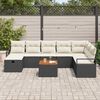 vidaXL Tuin Sofa Set met kussen met opslag 9 pcs Zwart Poly riet