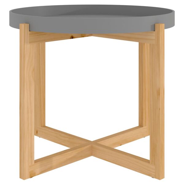 vidaXL Salontafel 53x53x43,5 cm bewerkt hout en grenenhout grijs