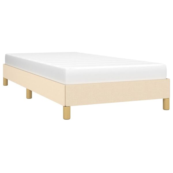 vidaXL Bedframe zonder matras 90x200 cm stof cr&egrave;mekleurig