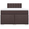 vidaXL Boxspring met matras stof donkerbruin 120x190 cm