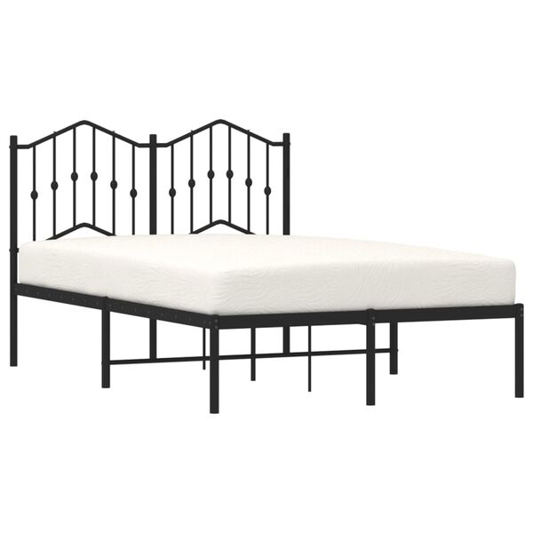 vidaXL Bedframe met hoofdbord metaal zwart 120x190 cm