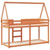 vidaXL Stapelbed met dak massief grenenhout wasbruin 80x200 cm