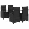 vidaXL Bank tafel set 5 st PE Rattan en Poeder-Coated Staal