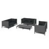 vidaXL 7-delige Loungeset met kussens poly rattan donkergrijs