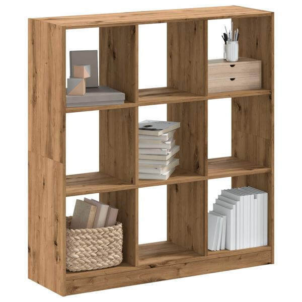 vidaXL Boekenkast 102x32x108 cm bewerkt hout artisanaal eikenkleurig