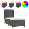 vidaXL Boxspring met matras en LED fluweel donkergrijs 100x200 cm