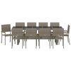 vidaXL Tuin eettafelset 11 pcs Grijs poly rattan