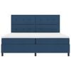 vidaXL Boxspring bed met LED-stripverlichting Blauw 200 x 200 cm Stof
