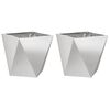 vidaXL Plantenbak 2 pcs Zilver 40 x 40 x 40 cm Roestvrij staal