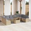 vidaXL Tuin Sofa Set met kussen 11 pcs Beige Poly riet