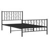 vidaXL Bedframe met hoofd- en voeteneinde metaal zwart 107x203 cm