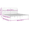 vidaXL Bedframe met hoofdbord metaal zwart 200x200 cm