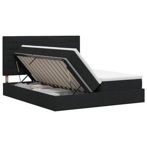 vidaXL Opslag bed met hoofdeinde met opslag Zwart 180 x 200 cm Stof