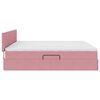 vidaXL Bed met LED -striplichten met opslag Roze 200 x 200 cm Fluweel