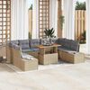 vidaXL Tuin Sofa Set met opslag 10 pcs Beige Poly riet