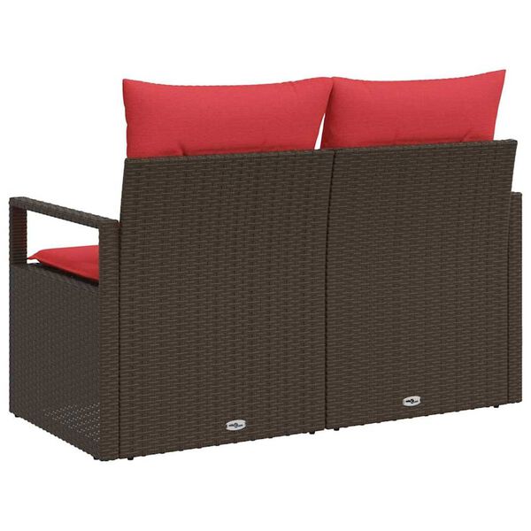 vidaXL Tuinbank met kussen 120 x 62 x 69 cm poly rattan
