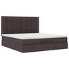 vidaXL Ottoman bed met matras en LED's 180x200cm stof donkerbruin