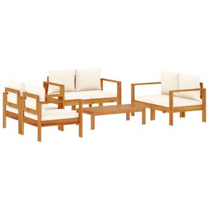 vidaXL 5-delige Loungeset met kussens massief acaciahout