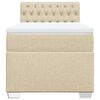 vidaXL Boxspring met matras stof crèmekleurig 80x200 cm