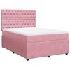 vidaXL Boxspring met matras fluweel roze 140x200 cm