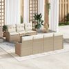 vidaXL Tuinbankenset met kussen 8 pcs Beige poly rattan