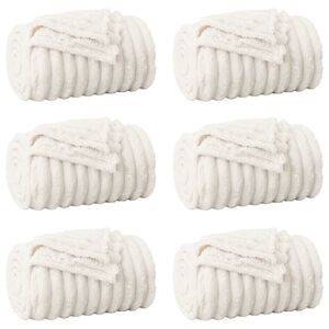 vidaXL Kleden 6 st Cr&egrave;mekleurig 200 x 150 cm 4.75 kg Fleece