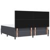 vidaXL Boxspringbed Donkergrijs en Wit 200 x 200 cm Katoen Stof