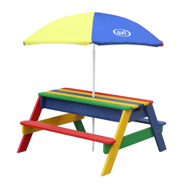 AXI Zand- en waterpicknicktafel Nick met parasol meerkleurig