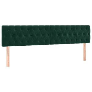 vidaXL Hoofdborden 180x7x78/88 cm fluweel donkergroen