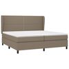 vidaXL Boxspring met matras stof taupe 200x200 cm