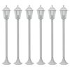 vidaXL Paalverlichting voor tuin E27 110 cm aluminium wit 6 st