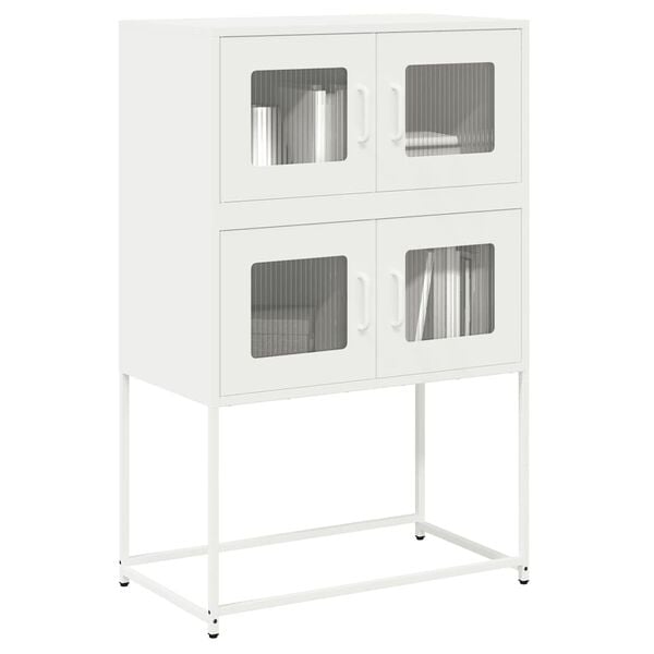 vidaXL Hoge kast 68x39x107 cm staal wit