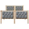 vidaXL Bedframe Lichtgrijs 120 x 190 cm Massief grenenhout