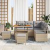 vidaXL Tuinbankenset met kussen 8 pcs Beige poly rattan