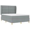 vidaXL Boxspringbed met Matras Donkergrijs 90x190 cm Lichtgrijs Stof