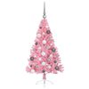 vidaXL Kunstmatig Voorverlicht Kerstboom met 150 LED Roze 120 cm PVC