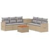 vidaXL Bankstel 8 st Beige en Licht Grijs Poly Rattan en Staal