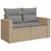 vidaXL 6-delige Loungeset met kussens poly rattan acacia beige