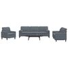 vidaXL 3-delige Loungeset met kussens en bolsters fluweel donkergrijs