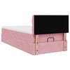 vidaXL Ottoman bed met matras en LED's 90x200cm fluweel roze