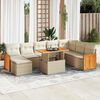 vidaXL 9-delige Loungeset met kussens poly rattan acacia beige