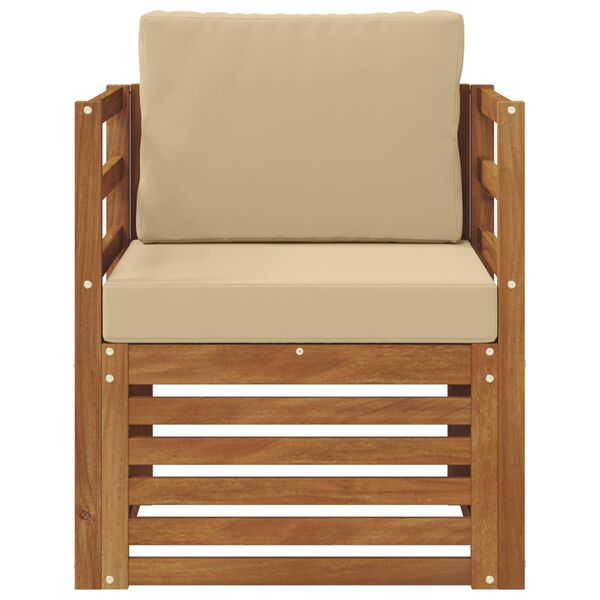 vidaXL Buiten bankenset met kussen Naturel 67 x 63 x 73 cm