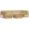 vidaXL Buiten bankenset 7 st Wit en Beige Polyester